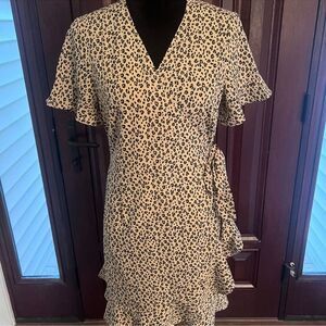 NWT Vera Moda Cheetah Wrap Dress
